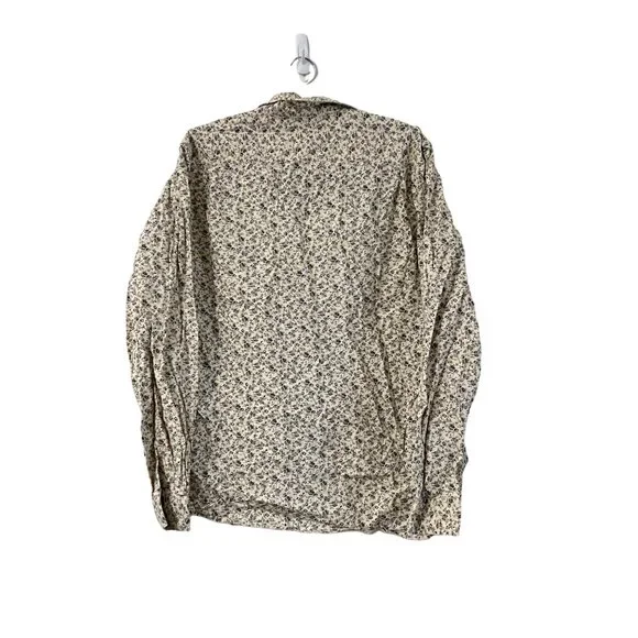 Denim Supply Ralph Lauren Mens Cream Black Floral Long Sleeve Button Shirt XL - Picture 3 of 5